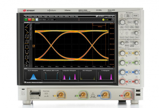 MSOS254A Осциллограф высокой четкости: 2 Keysight Technologies MSOS254A, 5 ГГц, 4 аналоговых и 16 цифровых каналов