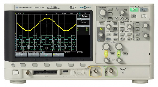 MSOX2022A Осциллограф смешанных сигналов: 200 МГц Keysight Technologies MSOX2022A, 2 аналоговых плюс 8 цифровых каналов